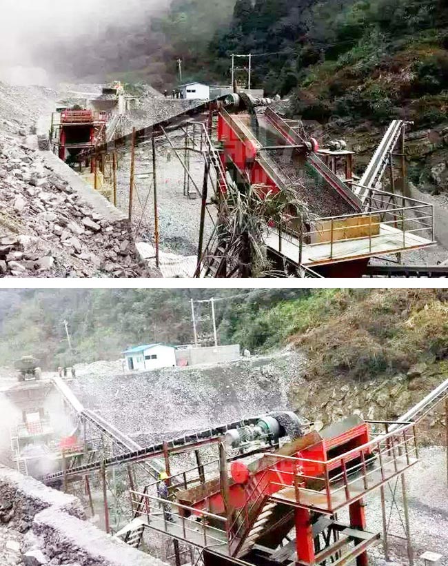 湖南省常德時產400噸玄武巖破碎生產線 湖南省常德時產400噸玄武巖破碎生產線