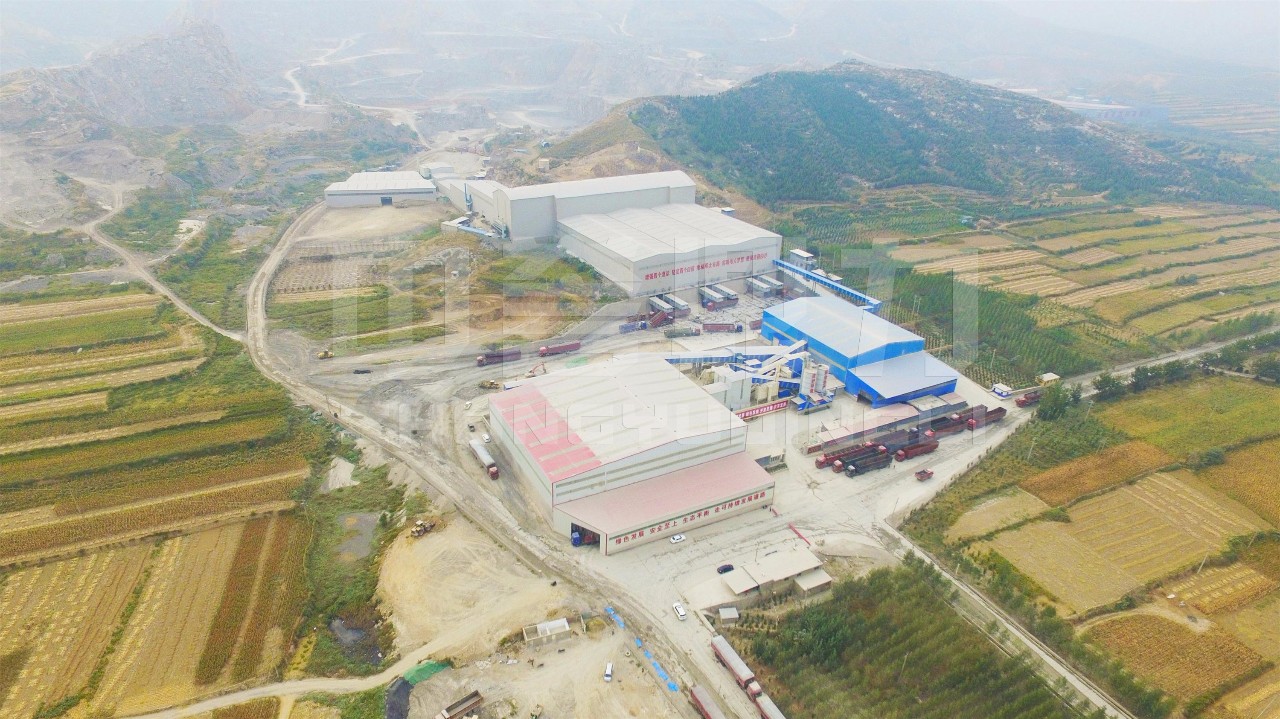 白沙砂石骨料生產線航拍圖