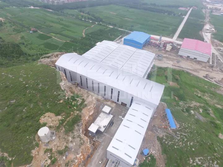 白沙砂石骨料生產線航拍圖(建設過程中圖)